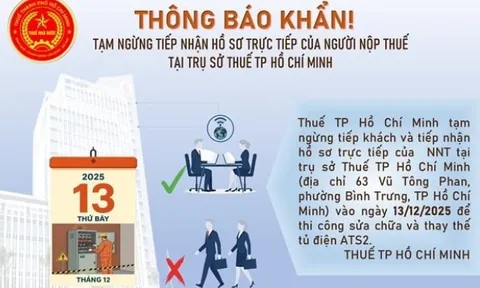 Thuế TPHCM có thông báo khẩn