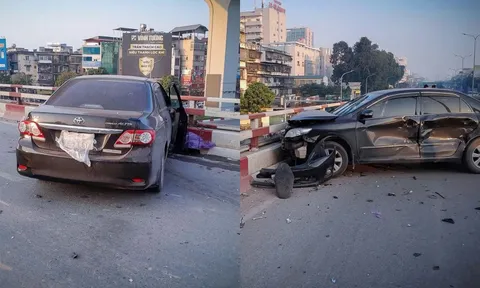 Hiện trường vụ nữ tài xế ô tô buồn ngủ gây tai nạn liên hoàn khiến 1 người tử vong trên phố Hà Nội
