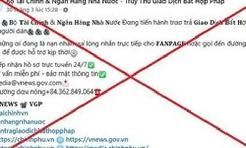 Xuất hiện trang Facebook mạo danh Bộ Tài chính nhằm lừa đảo chiếm đoạt tài sản