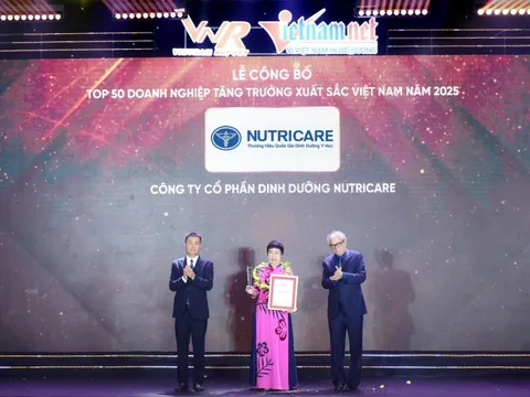 Nutricare 3 năm liên tiếp lọt TOP 50 Doanh nghiệp tăng trưởng xuất sắc