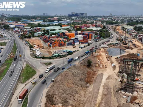 Toàn cảnh nút giao đồ sộ nhất Vành đai 3 TP.HCM vào giai đoạn nước rút