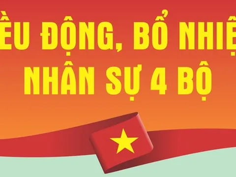 NHÂN SỰ TRONG TUẦN: Điều động, bổ nhiệm nhân sự ở 4 bộ