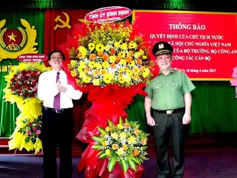 Giám đốc Công an tỉnh Bình Định được thăng hàm thiếu tướng
