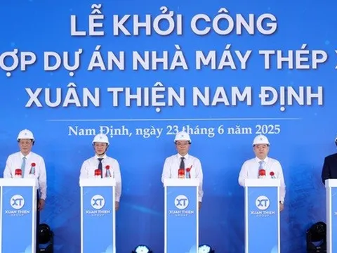 Phó Thủ tướng Lê Thành Long ấn nút khởi công Tổ hợp Thép xanh gần 100.000 tỷ