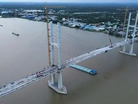 Các hạng mục chính cầu Rạch Miễu 2 hoàn thành trong tháng 6