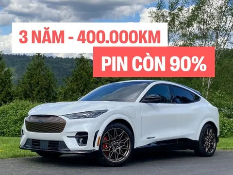 Ford Mustang Mach-E sắp ra mắt Việt Nam pin 'trâu' thế nào: 3 năm chạy hơn 400.000km vẫn còn 90% so với xe mới