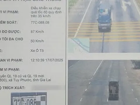 Công an gửi thông báo phạt nguội đến tài xế vượt tốc độ hơn 20 lần, số tiền phạt hơn 100 triệu đồng