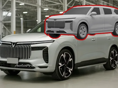 Bộ ảnh này cho thấy rõ nét thiết kế SUV VinFast cỡ lớn mới: Trục giữa dài hơn hẳn VF 9, nội thất có thể tối ưu cho ‘chủ tịch’