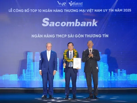 Sacombank vào Top 10 Ngân hàng Thương mại Việt Nam uy tín 2025