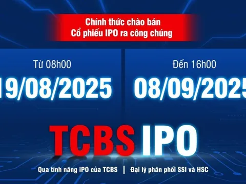 TCBS mở đăng ký mua cổ phiếu IPO từ 19/08