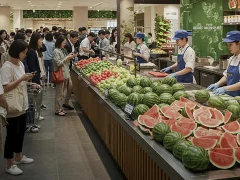 Người dân tại nước châu Á này đang phải xếp hàng vài giờ đồng hồ chỉ để mua dưa hấu đã gọt vỏ: VÌ SAO?