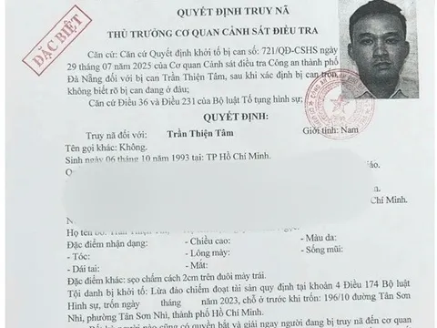 Truy nã đặc biệt Trần Thiện Tâm sinh năm 1993