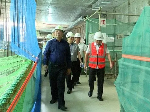 Bộ trưởng Xây dựng kiểm tra ga ngầm tuyến metro Nhổn – ga Hà Nội, yêu cầu đẩy nhanh tiến độ