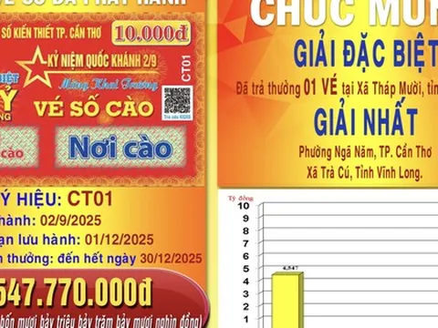 Cần Thơ: Vé số cào vừa phát hành đã có người trúng giải đặc biệt 1 tỉ đồng