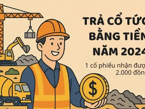 Một công ty sản xuất bê tông chốt ngày trả cổ tức bằng tiền mặt tỷ lệ 20%, cổ phiếu tăng vọt 35% trong 2 tháng