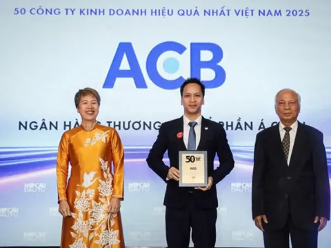 ACB được vinh danh trong bảng xếp hạng “50 công ty kinh doanh hiệu quả nhất Việt Nam”
