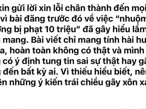 Công an làm việc với người đăng tải thông tin "luật gì giờ nhuộm tóc ra đường phạt 10 củ"