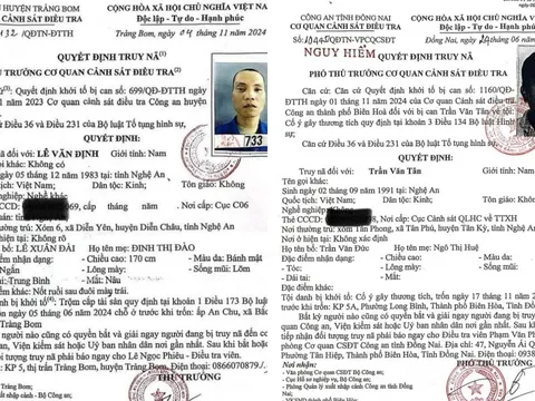 Truy nã Trần Văn Tân và Lê Văn Định