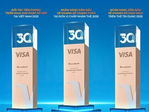 Sacombank được Visa vinh danh với 3 giải thưởng quan trọng năm 2025