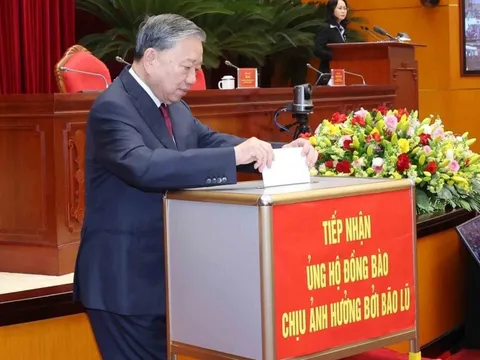 Tổng Bí thư Tô Lâm và các lãnh đạo Đảng, Nhà nước ủng hộ đồng bào vùng bão lũ