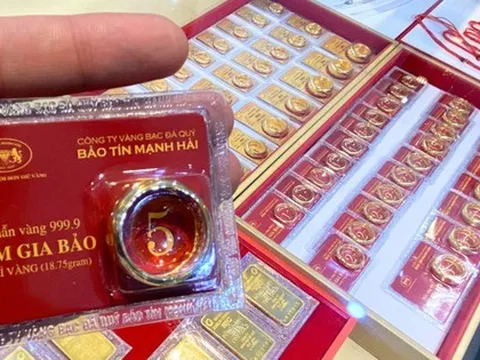 Cuối ngày 2/12: Giá vàng nhẫn tại Bảo Tín Minh Châu tiếp tục giảm