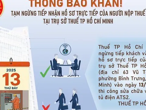 Thuế TP.HCM thông báo khẩn