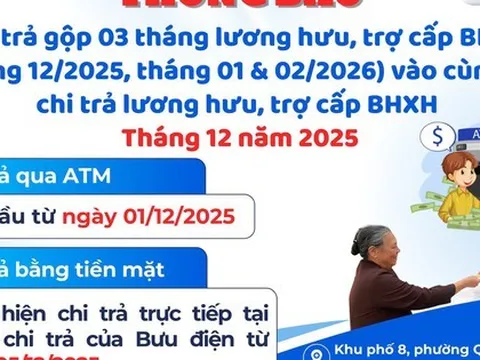 Lương hưu, trợ cấp gộp 3 tháng đang đến với người dân 4 tỉnh