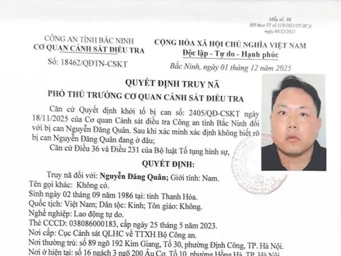 Truy nã Nguyễn Đăng Quân sinh năm 1986