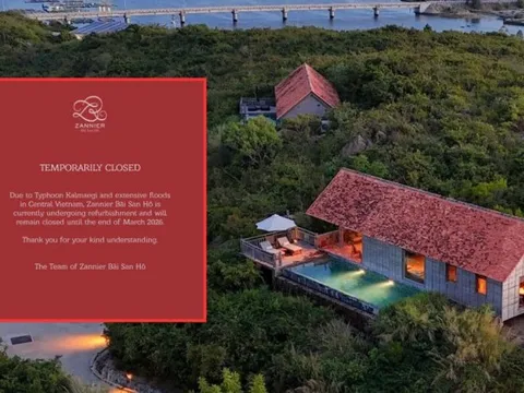 Một resort giá 100 triệu/đêm bị thiệt hại nặng cho bão lũ miền Trung, phải đóng cửa đến 2026