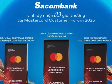 Thêm một tổ chức thẻ quốc tế vinh danh Sacombank về năng lực phát triển thanh toán số