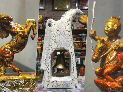 Nghệ nhân chế tác 2026 chú ngựa 'Gióng' đón chào Tết Bính Ngọ