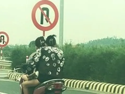 Hai cô gái đầu trần phi xe máy ‘bạt mạng’ trên cao tốc Hạ Long - Hải Phòng