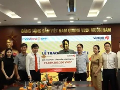 Một doanh nhân ở Ninh Bình trúng giải Jackpot 1 trị giá hơn 91 tỉ đồng