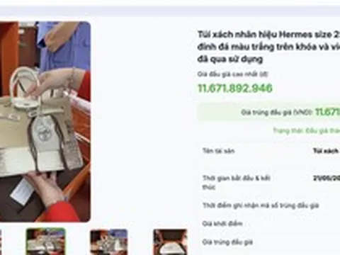 Túi Hermes bà Trương Mỹ Lan từng nói "giá trị không đáng bao nhiêu", đấu giá thu về hơn 14 tỉ đồng