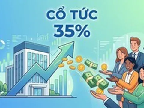 Một công ty chốt ngày chia cổ tức tiền mặt 35%