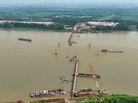 Toàn cảnh cầu Vân Phúc sau gần 1 năm thi công