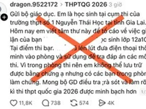 Kết quả xác minh phản ánh thí sinh dùng điện thoại trong phòng thi ở Gia Lai