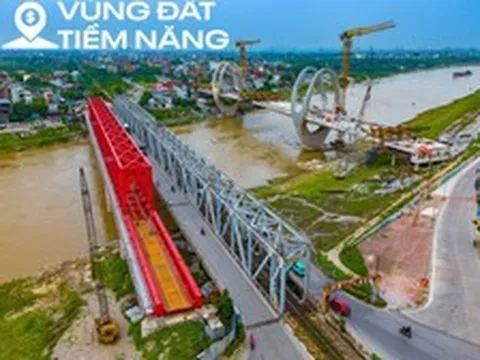 Cận cảnh cầu 1.800 tỷ sắp hoàn thành, thay thế cầu quay đầu tiên ở Việt Nam, nối Hà Nội với tỉnh sắp lên thành phố trực thuộc trung ương