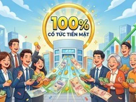 Một công ty chốt ngày trả cổ tức tiền mặt 100%