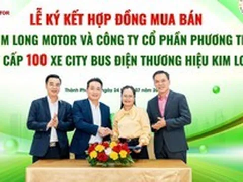 KIM LONG MOTOR cung cấp 100 xe buýt điện cho Phương Trinh Buslines, thúc đẩy chuyển đổi giao thông xanh