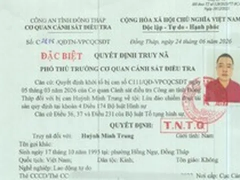 Truy nã đặc biệt đối tượng Huỳnh Minh Trung SN 1995