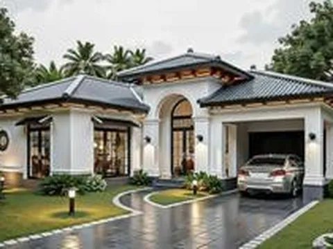 Chi phí xây nhà mái Nhật 1 tầng 4 phòng ngủ 120m² bao nhiêu?