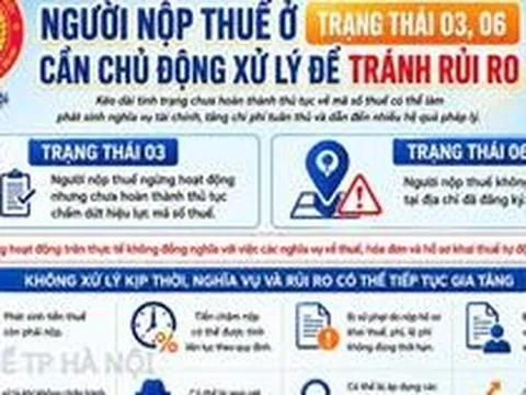 Khuyến cáo người nộp thuế ở trạng thái 03, 06: Cần chủ động xử lý để tránh rủi ro