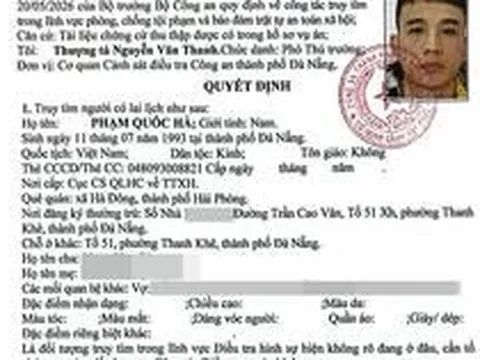 Công an truy tìm người tên Phạm Quốc Hà SN 1993