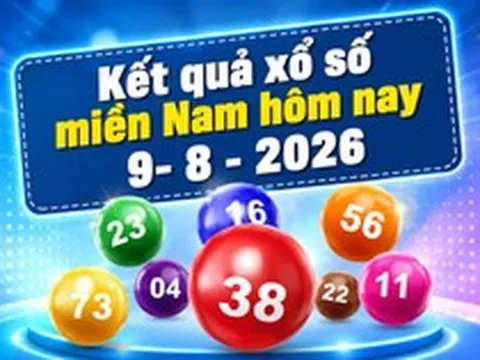 XSMN 9/8 - Kết quả xổ số miền Nam hôm nay Chủ nhật ngày 9/8/2026
