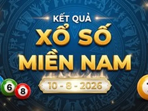 XSMN 10/8 - Kết quả xổ số miền Nam hôm nay thứ Hai ngày 10/8/2026