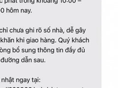 Cảnh báo tất cả những ai nhận được tin nhắn thông báo giao hàng này: Tuyệt đối không bấm
