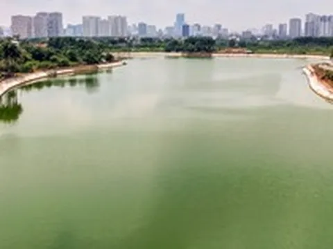 Nhìn từ trên cao hồ điều hòa 717 tỷ đồng phía Tây Bắc Hà Nội