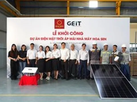 GEIT khởi công dự án điện mặt trời mái nhà thứ 10 cùng Tập đoàn Hoa Sen