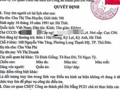 Truy tìm người tên Chu Thị Thu Huyền SN 1991
